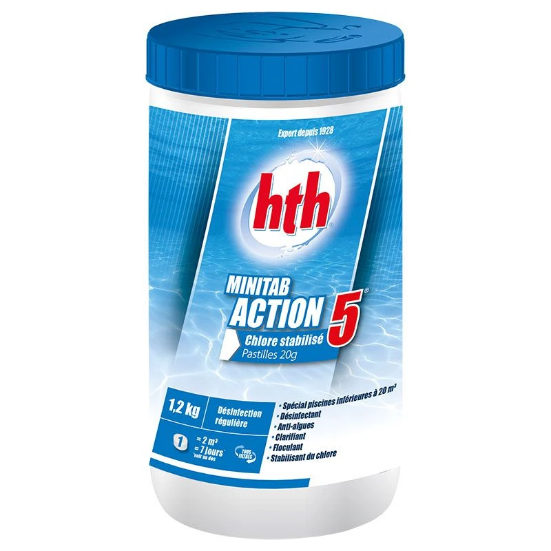 HTH Minitab Action 5 - Chlore Multiactions Pastilles 3 HTH Minitab Action 5 - Chlore Multiactions Pastilles