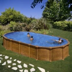 GRE Piscine Acier Gré Aspect Bois Amazonia Ovale 5 GRE Piscine Acier Gré Aspect Bois Amazonia Ovale -Intex Piscines Soldes piscine acier gre aspect bois amazonia ovale 1