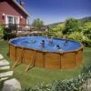 GRE Piscine Acier Gré Aspect Bois Mauritius Ovale -Intex Piscines Soldes piscine acier gre aspect bois mauritius ovale