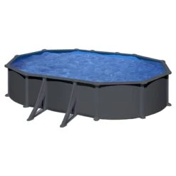 Piscine Acier Gre Aspect Gris Anthracite Juni Ovale -Intex Piscines Soldes piscine acier gre aspect gris anthracite juni ovale 3