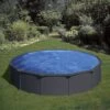 Piscine Acier Gre Aspect Gris Anthracite Juni Ronde -Intex Piscines Soldes piscine acier gre aspect gris anthracite juni ronde