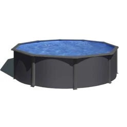 Piscine Acier Gre Aspect Gris Anthracite Louko Ronde -Intex Piscines Soldes piscine acier gre aspect gris anthracite louko ronde 2