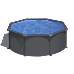 Piscine Acier Gre Aspect Gris Anthracite Louko Ronde -Intex Piscines Soldes piscine acier gre aspect gris anthracite louko ronde 3