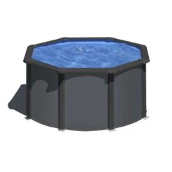 Piscine Acier Gre Aspect Gris Anthracite Louko Ronde -Intex Piscines Soldes piscine acier gre aspect gris anthracite louko ronde 4