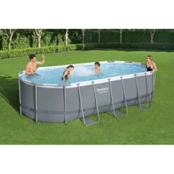 Piscine Bestway Ovale Power Steel 5,49 X 2,74 H1,22m 9 Piscine Bestway Ovale Power Steel 5,49 X 2,74 H1,22m -Intex Piscines Soldes piscine bestway ovale power steel 549 x 274 h122m 2