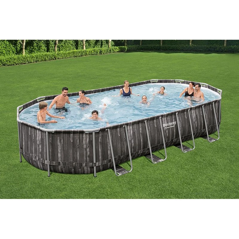 Piscine Bestway Ovale Power Steel Décor Bois 7,32 X 3,66 H1,22m 5 Piscine Bestway Ovale Power Steel Décor Bois 7,32 X 3,66 H1,22m – Image 3