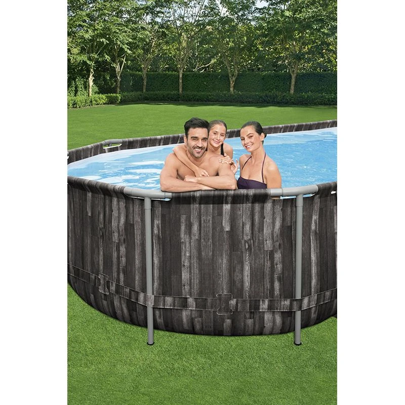 Piscine Bestway Ovale Power Steel Décor Bois 7,32 X 3,66 H1,22m 8 Piscine Bestway Ovale Power Steel Décor Bois 7,32 X 3,66 H1,22m – Image 6