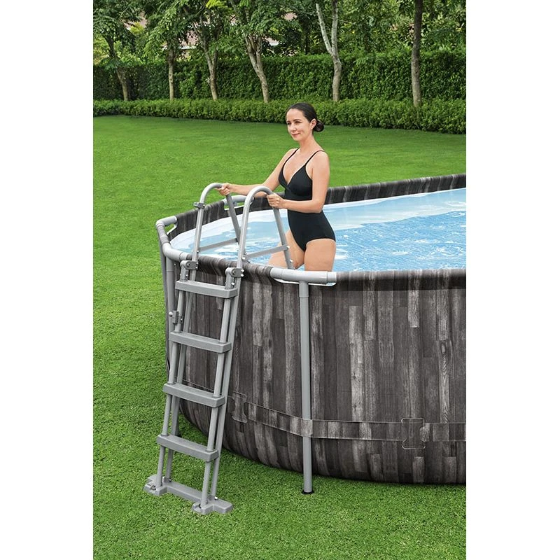 Piscine Bestway Ovale Power Steel Décor Bois 7,32 X 3,66 H1,22m 9 Piscine Bestway Ovale Power Steel Décor Bois 7,32 X 3,66 H1,22m – Image 7