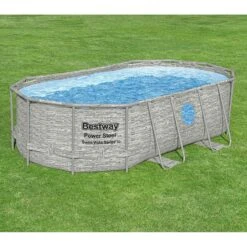 Piscine Bestway Ovale Power Steel Swim Vista Décor Pierre 4,27 X 2,50 H1,00m -Intex Piscines Soldes piscine bestway ovale power steel swim vista decor pierre 427 x 250 h100m 2