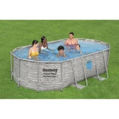 Piscine Bestway Ovale Power Steel Swim Vista Décor Pierre 4,27 X 2,50 H1,00m -Intex Piscines Soldes piscine bestway ovale power steel swim vista decor pierre 427 x 250 h100m 5