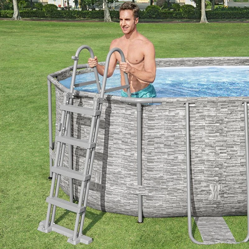 Piscine Bestway Ovale Power Steel Swim Vista Décor Pierre 5,49 X 2,74 H1,22m 12 Piscine Bestway Ovale Power Steel Swim Vista Décor Pierre 5,49 X 2,74 H1,22m – Image 10