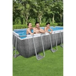 Piscine Bestway Rectangulaire Power Steel Décor Rotin 5,49 X 2,74 H1,22m -Intex Piscines Soldes piscine bestway rectangulaire power steel decor rotin 549 x 274 h122m 3
