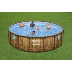Piscine Bestway Ronde Power Steel Swim Vista Décor Bois 4,88 X H1,22m 7 Piscine Bestway Ronde Power Steel Swim Vista Décor Bois 4,88 X H1,22m -Intex Piscines Soldes piscine bestway ronde power steel swim vista decor bois 488 x h122m 2