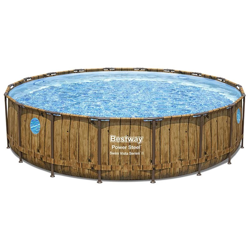 Piscine Bestway Ronde Power Steel Swim Vista Décor Bois 5,49 X H1,22m 3 Piscine Bestway Ronde Power Steel Swim Vista Décor Bois 5,49 X H1,22m