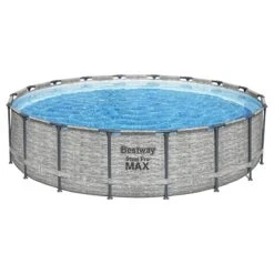 Piscine Bestway Ronde Steel Pro Max Decor Pierre 5,49 X H1,22m
