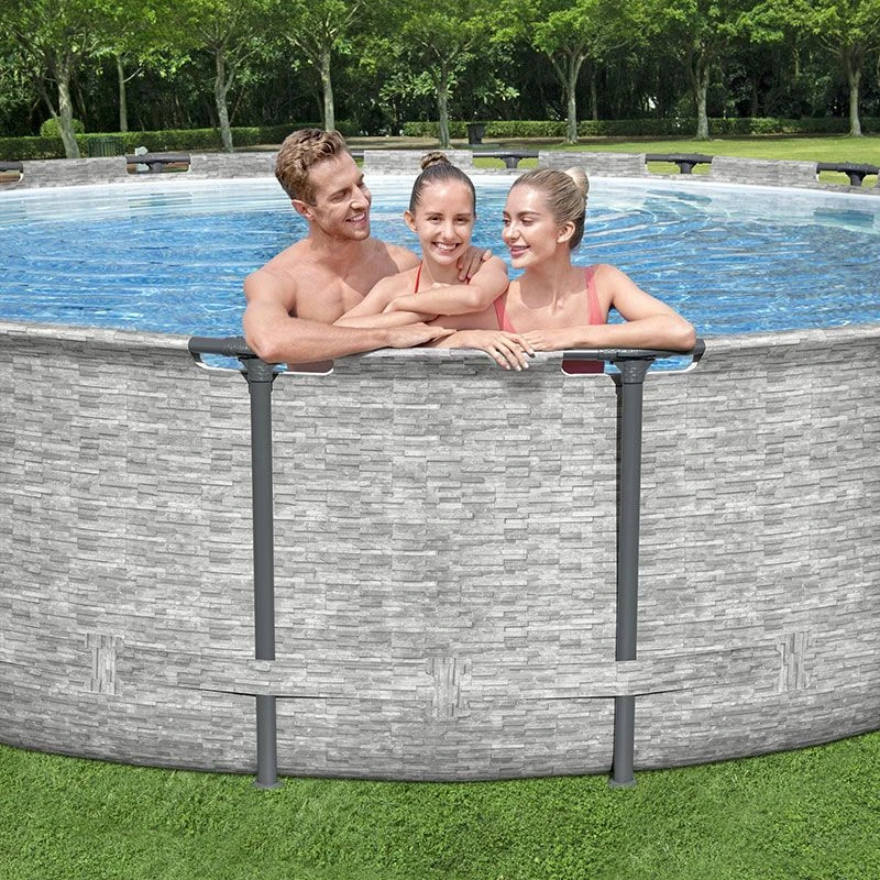 Piscine Bestway Ronde Steel Pro Max Decor Pierre 5,49 X H1,22m 10 Piscine Bestway Ronde Steel Pro Max Decor Pierre 5,49 X H1,22m – Image 8