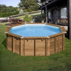 Devant -Intex Piscines Soldes piscine bois ananas 428 x h117m 1