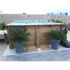 Piscine Bois Carra 3,05 X 3,05 X H1,19m -Intex Piscines Soldes piscine bois carra 305 x 305 x h119m 4