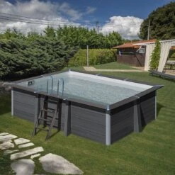 Devant -Intex Piscines Soldes piscine bois composite avant garde gre 466 x 326 x h124m 1