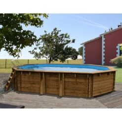Piscine Bois Safran 6,37 X 4,12 X H1,33m -Intex Piscines Soldes piscine bois safran 637 x 412 x h133m 2