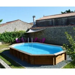 Piscine Bois Safran II 6,20 X 3,95 X H1,36m -Intex Piscines Soldes piscine bois safran ii 620 x 395 x h136m 2
