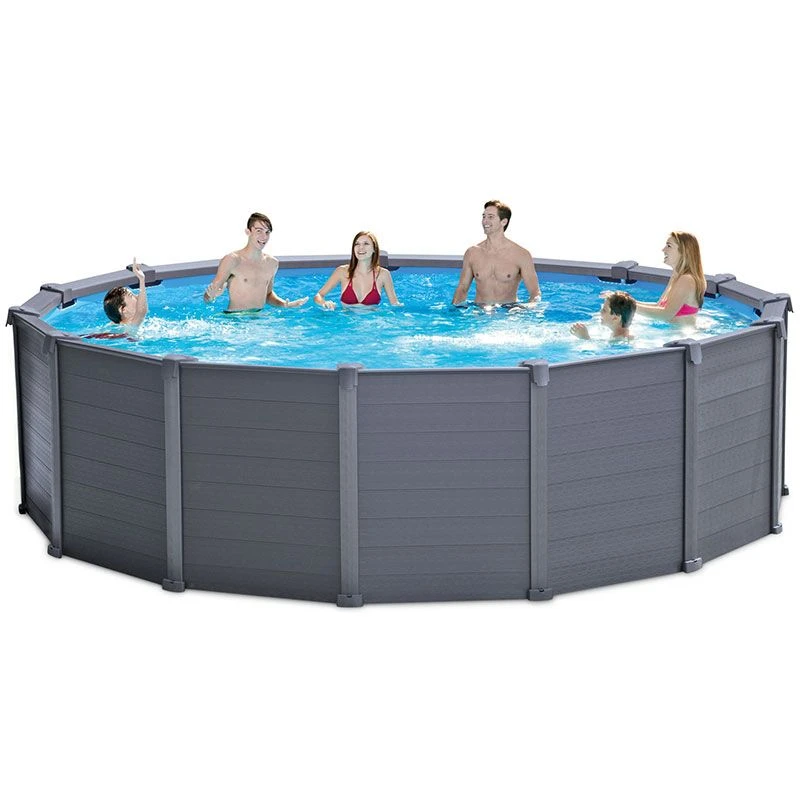 Piscine Tubulaire Intex Graphite 4,78 X H1,24m 3 Piscine Tubulaire Intex Graphite 4,78 X H1,24m