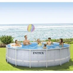 Piscine Tubulaire Intex Prism Frame Chevron 4.88 X 1.22m -Intex Piscines Soldes piscine tubulaire intex prism frame chevron 488 x 122m 3