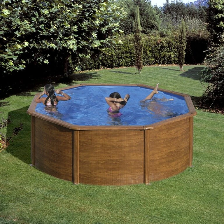 Devant -Intex Piscines Soldes piscine acier gre aspect bois pacific ronde 1 768x768 1